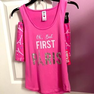 NWT Sleep & Co Paris theme tee shirt & short set.